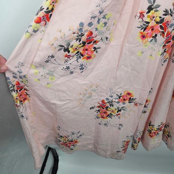 Anthropologie Akemi Kin 0 Adia Pink Floral Linen Blend wide Leg Jumpsuit Girly - Picture 5 of 8